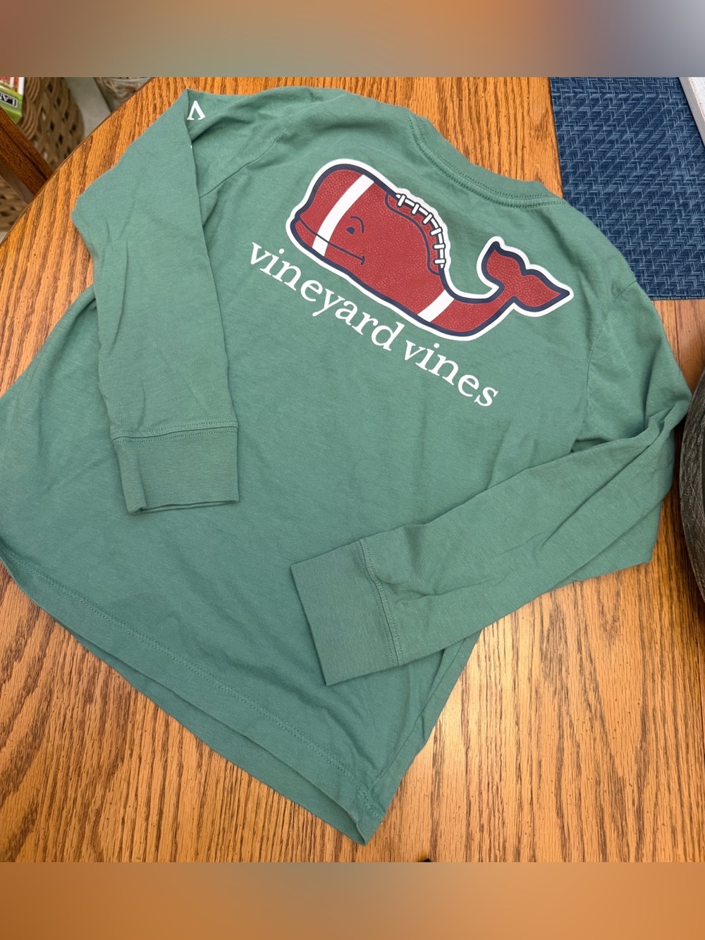 Vineyard Vines Whale Football Long Sleeve Shirt